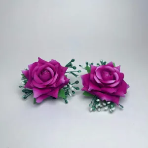 GYPSY ROSE CLIP , Artificial Rose with Gypsy, piece of 2,(PINK)