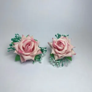 GYPSY ROSE CLIP , Artificial Rose with Gypsy, piece of 2,(colour CREAM)