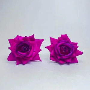 Artificial Rose with Juda Hair pin, Stylish Hair Accessories For Girls and Women (Dark Pink).