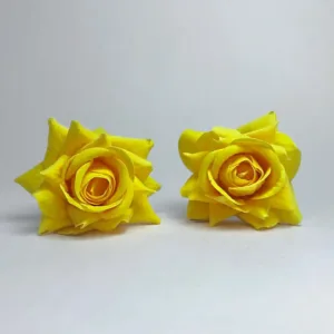 Artificial Rose with Juda Hair pin, Stylish Hair Accessories For Girls and Women (Yellow).